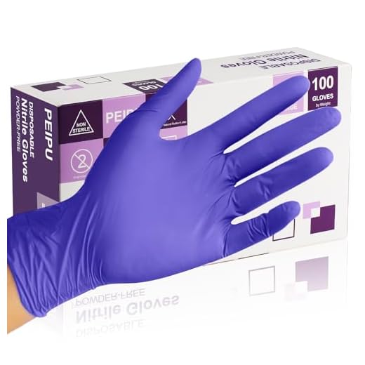 PEIPU Nitrile Gloves,Disposable Cleaning Gloves,(Medium, 100-Count)Powder Free, Latex Free,Rubber Free,Ultra-Strong,Food Handling Use, Single Use Non-Sterile Protective Gloves for Cooking, Cleaning & More.