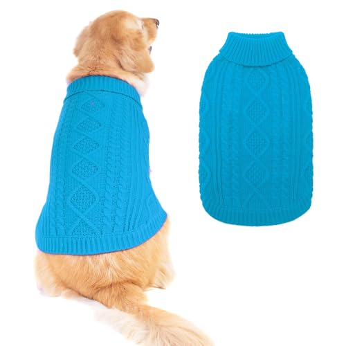 Image of BINGPET Dog Sweater for Large Dogs, Turtleneck Knitted Clothes