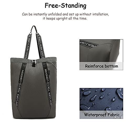 Basicpower Large Laundry Bag Backpack Collapsible Laundry Hamper With Drawstring Closure Lid #TOP2