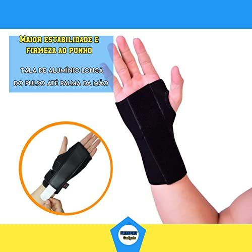 Munhequeira Com Tala Para Tendinite Órtese Ajustável Neoprene Pulso (Punho Esquerdo)