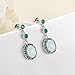 CiNily White Fire Opal Emerald Dangle Drop Earrings 18K White Gold Plated Opal Jewelry for Women Gemstone Stud Earrings 7/8