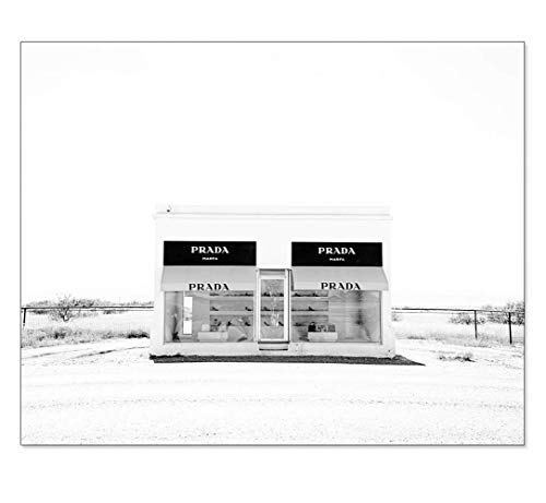 Prada Marfa Black and White Photograph Girls Room Fashion Wall Art Dorm Decor