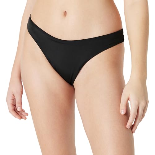 Amazon Essentials Women's high-leg swim bikini bottom, Washed Black, 12