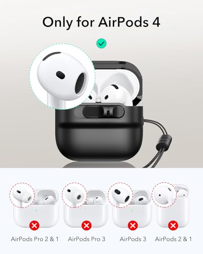 Image of ESR for AirPods 4 Case, Compatible with MagSafe, Pulse Series, Black