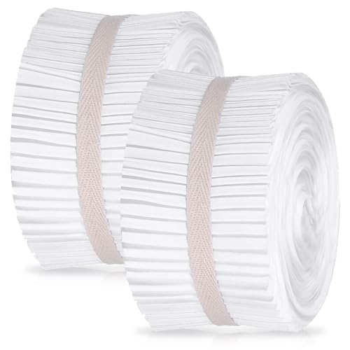 100 pcs White Jelly Cotton Fabric Patchwork Roll, 2.55 Inch Whitely-Cotton Patchwork Roll Precut Fabric Strips in White-Solid Color Quilting Strips for Quilts, Crafts, Rugs,DIY Sewing Projects
