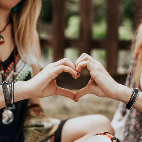 Sanfenly Leather Wrap Bracelets for Women,Boho Wrap Bracelets Leather Cuff Bangle Beads Bracelets Stackable Western Bracelets Jewelry for Women (Gold/Black/Gray/Turquoise)4