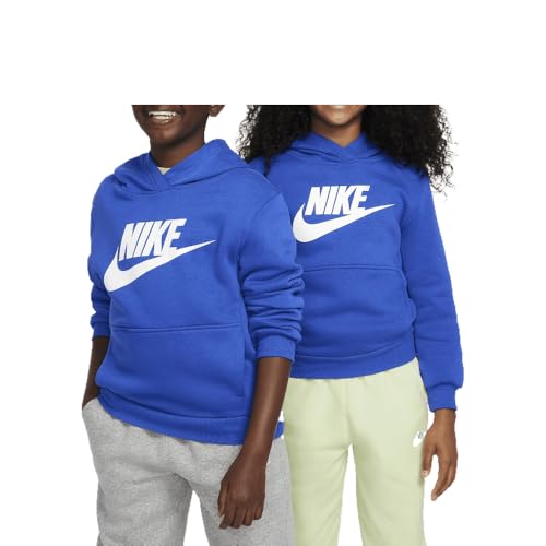 Nike Sportswear Club Fleece Big Kids' Hoodie (FD2988-480, Game Royal/White)