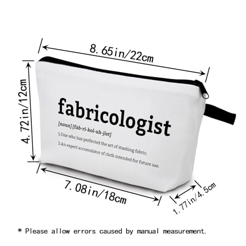 Sewing Accessories Gifts Fabricologist Definition Makeup Bag Toiletry Pouch with Zipper Birthday Christmas Gift Sewing Cosmetic Bag for Women Friends Grandma Aunt Families2