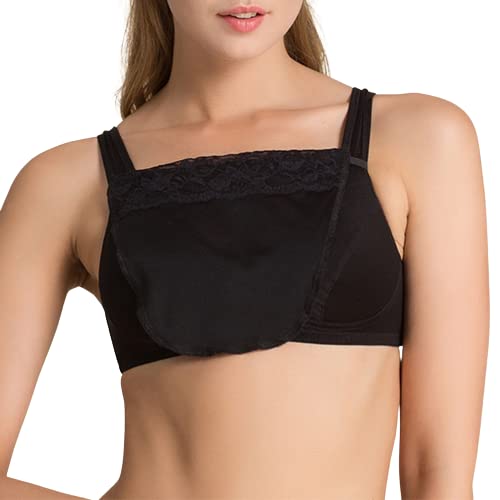 Image of Cotton Clip-on Mock Lace Camisole for Women,Deep Neck Cleavage Cover Cami Secret
