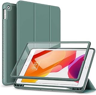 SURITCH for iPad 9th/8th/7th Generation Case/iPad 10.2 Case, Built-in Screen Protector, Pencil Holder/Auto Wake/Sleep Lightweight Full Body Protective Cover Smart Fold Designed for iPad 10.2" -Green
