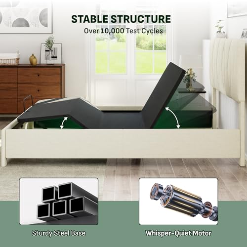 Image of Softa All-in-One Adjustable Bed Frame Queen, Upholstered Bed Frame with Storage Drawers & Headboard, SGS Certified, Zero Noise Quiet Motor, Remote Control, Head & Foot Incline