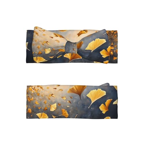 Golden Ginkgo Leaf Dance Baby bow headband (0-6 months) - Universal for newborns to toddlers, a must-have for cute decoration2