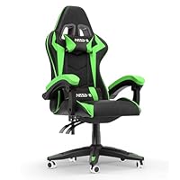 Racingreat Gaming Chair High Back, Ergonomic Computer Gamer Chair with Headrest and Lumbar Support, Racing Style Reclining Game Chair for Adults, Kids (Green-Black)