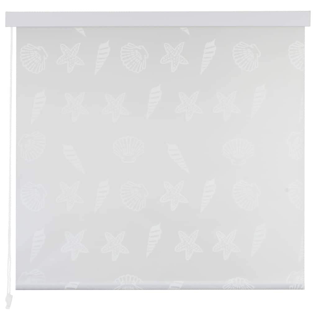 Festnight Duschrollo Eva Duschvorhang Wasserfest Schnelltrocknend Dusche Rollo Badewannenvorhang mit Seesternmuster 100 x 240 cm