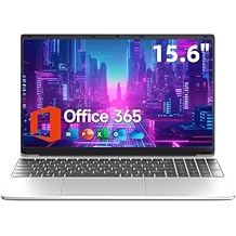 15.6 Inch Laptop with Office 365, 4GB RAM, 128GB Storage Expandable 1TB, 5205U Processor, HD Display, Windows 11 Laptops Computer, Wi-Fi 5, BT4.2, Numpad, Type-C, for Business and Students.