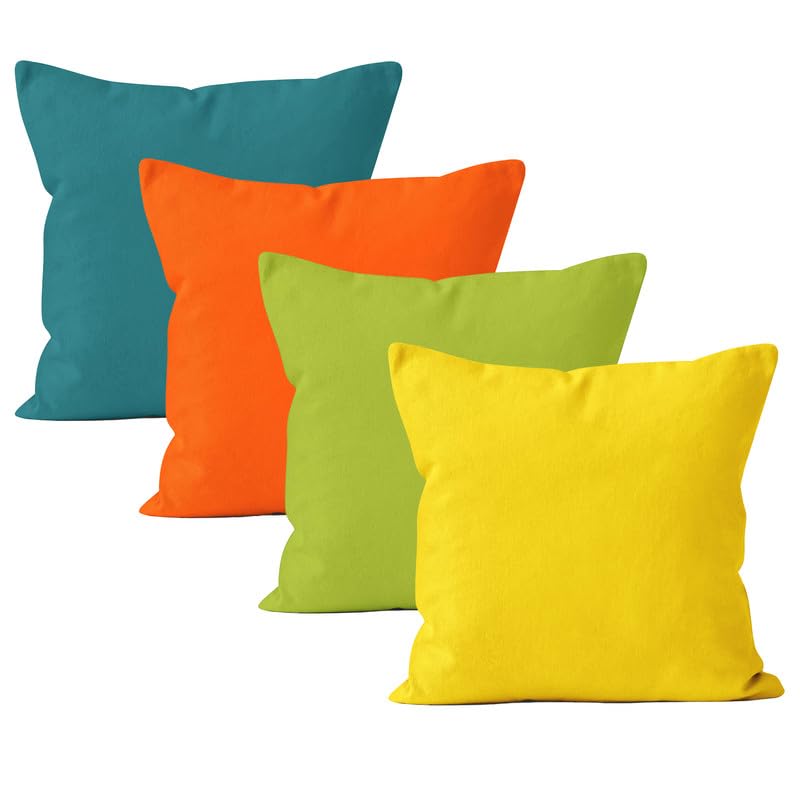Encasa XO Cotton Throw Pillow Covers Set of 4 I 18x18 in (45x45 cm)
