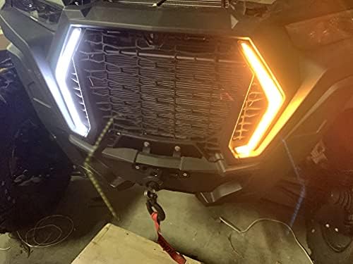 MCSADVENTURES Plug and Play Street Legal Turn Signal Kit with Fang Lights Black Lever Column Switch for 19+ Polaris RZR XP 1000, Turbo, Turbo S, Trail