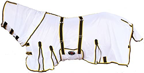 Image of Challenger Horse Light Scrim Summer Spring Airflow Mesh Fly Sheet Neck White 73152