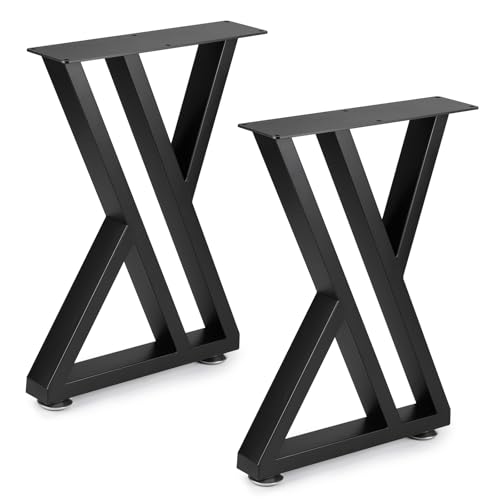 lalago 2 Piezas Patas de Mesa Negra hasta 250kg, Pies de Muebles Y Tipo, Patas para Comedor Industrial, Patas para Escritorio para Bricolaje para DIY Café, Mesas de Sala y Mesa de Comedor