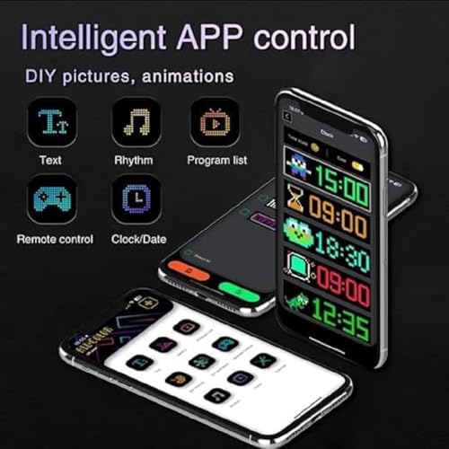 Image of LED Matrix Display Panel with Mobile App Control, USB Powered Scrolling Message Board with Remote