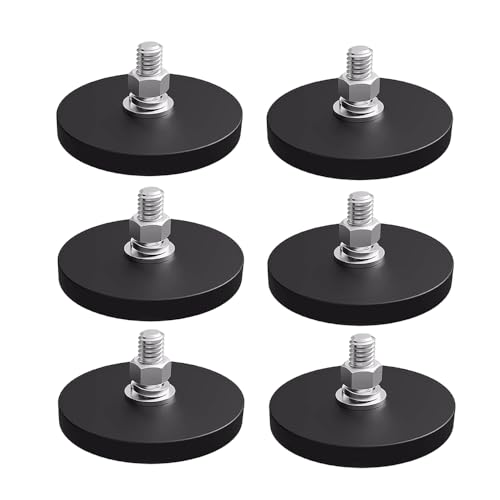 Aimant néodyme M6 caoutchouc 43 mm lot de 6 plots magnétiques auto