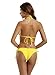zeraca Women's Sexy Tie Side Bottom Triangle Bikini Swimsuits (L14, Neon Yellow)
