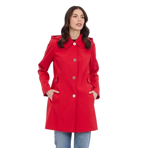 Image of Michael Kors Women's Single Breasted Raincoat With Detachable Hood