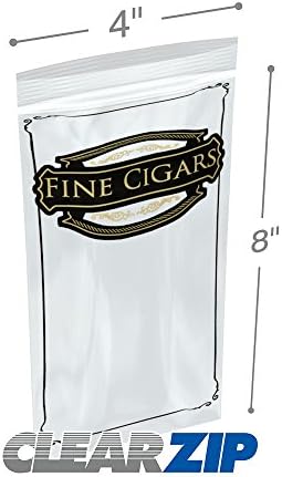 4" x 8" 2 mil Reclosable Zipper Bags Pre-printed "Fine Cigars", Case of 1000