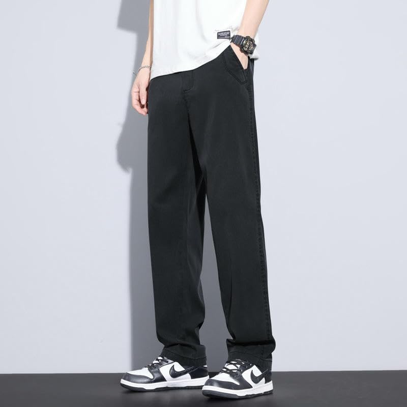 Men's Summer Thin Loose Straight Wrinkle-Resistant Breathable Casual Pants4