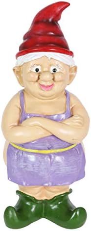 Exhart Garden Gnome, Naked Gnome Statue, Funny Outdoor Decoration, Buttocks Betty, 5.5 x 14 Inch