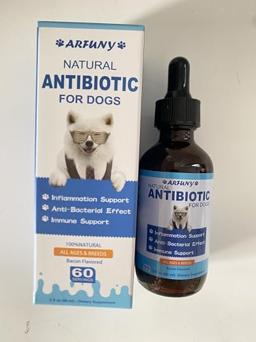 SANTKOL Natürliche Antibiotika für Hunde - 60ML Hundehustentropfen - Linderung von juckender Haut - Allergielinderung - Immunsystem Stärken - Mit organischen natürlichen Zutaten - Bacon-Geschmack