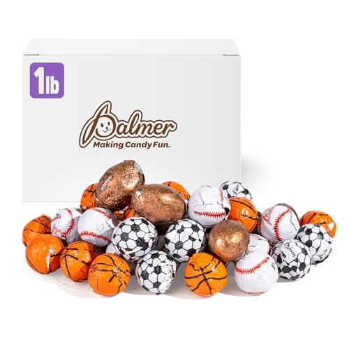 Palmer Milk Chocolate Assortments, Crisp and Crunchy Candy, Individually Wrapped Sports Pieces, Making Candy Fun Since 1948 (1 Pound, Variety)