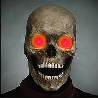 Skull Mask with Moving, Scary Halloween Mask Halloween Masks for Adults(Dark & red)