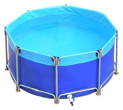 Piscina Piscina sobre el Suelo, Piscina de estanques de Pescado de Acuario de Lona al Aire Libre con Soporte de Metal Redondo de Piscina para niños de Acuario Grande para el Acuario para Piscina para