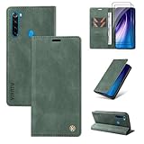 Beajew Funda para Xiaomi Redmi Note 8T, Flip Funda de Piel con Magnético Funda de Cuero PU [Soporte Plegable] [Cierre magnético] - Verde