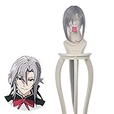 Peluca de cosplay Serafín del final Ferid Bathory Cosplay peluca de 100 cm de largo recta recta resistente al calor peluca de pelo sintético Anime Disfraz Fiesta Peluca gris