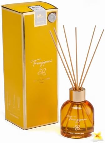 Pan Aromas Oriental Frangipani Reed Diffuser 100ml | Long-Lasting Home & Office Fragrance (45–60 Days) | Scented Aroma Diffuser for Living Room & Bathroom