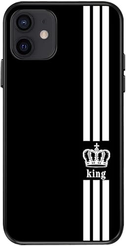 Miniatura 5 de BOSTEPY Funda personalizada para iPhone 13 12 Pro Max 11 mini Xr Xs X 7 8 Plus SE 2020 2022 6s 6, personalizada con coronas de Queen, King, novia,