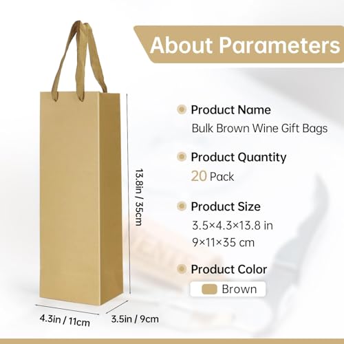 Bolsas de regalo de vino a granel con asas, ideales para fiestas y celebraciones (20 uds) 2