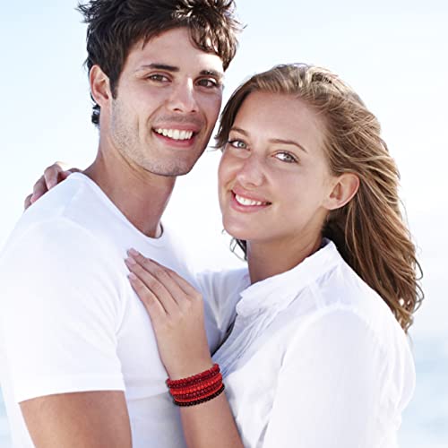 YBMYCM 22-60PCS 8mm Gemstones Beaded Bracelets Round Bead Crystal Bracelets for Women,Elastic Stretch Adjustable Bracelet Unisex3