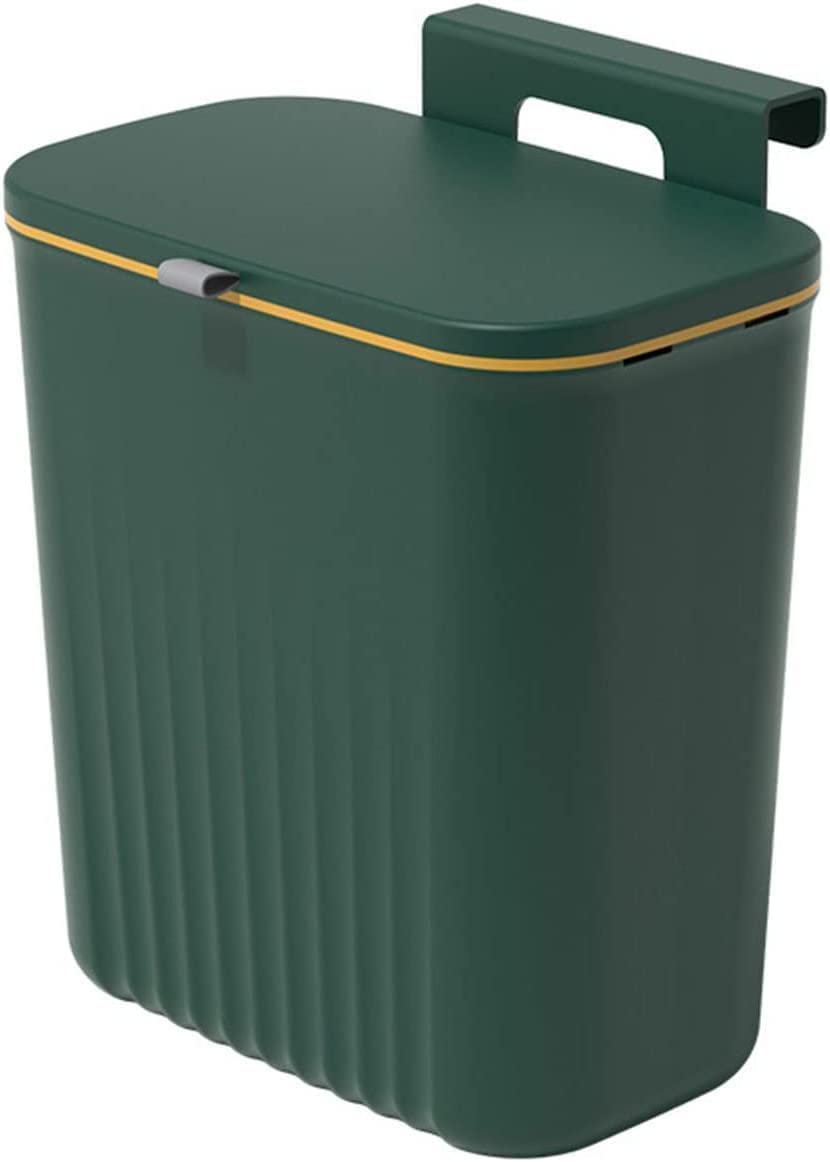SANKIRTAN Plastic Dustbin Trash Can 2.4 Gallons Wastebasket, Garbage Bin Container with Swing-Close Lid, Kitchen, Bathroom, Home Office, Basket; Holds Waste, Recycling (Multicolor)