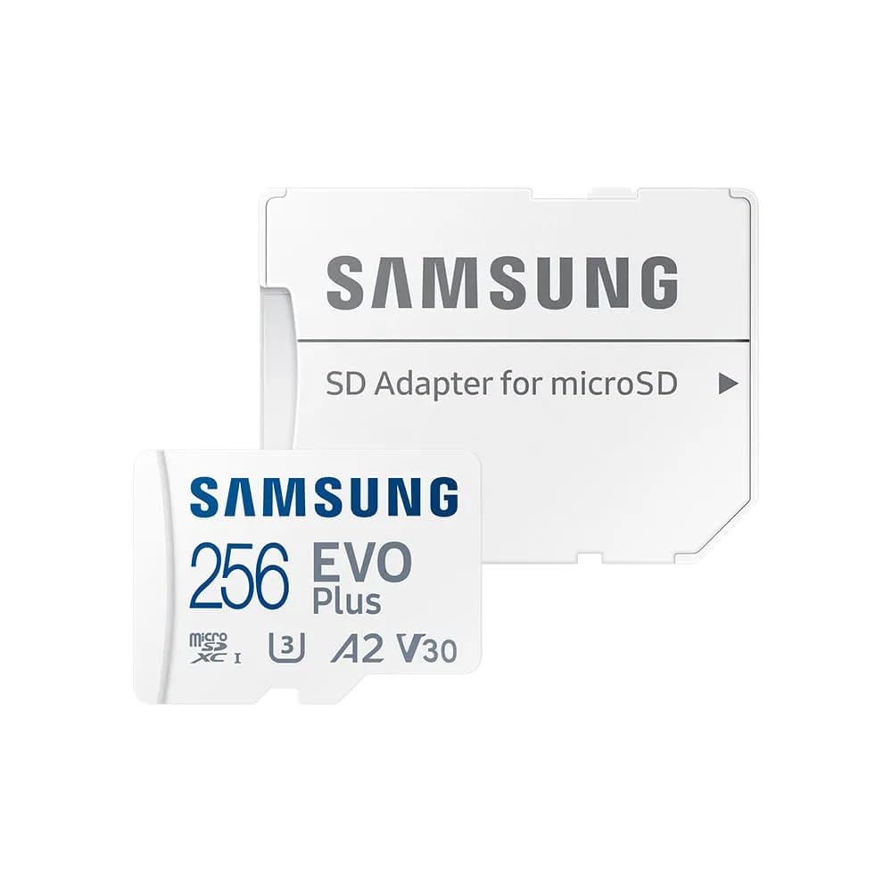 Carte MEMOIRE Samsung 256G Micro SD Evo Plus 2024 avec Adaptateur SD Classe 10 Lecture 160 Mo/s Ecriture 160 Mo/s MB-MC256SA/EU