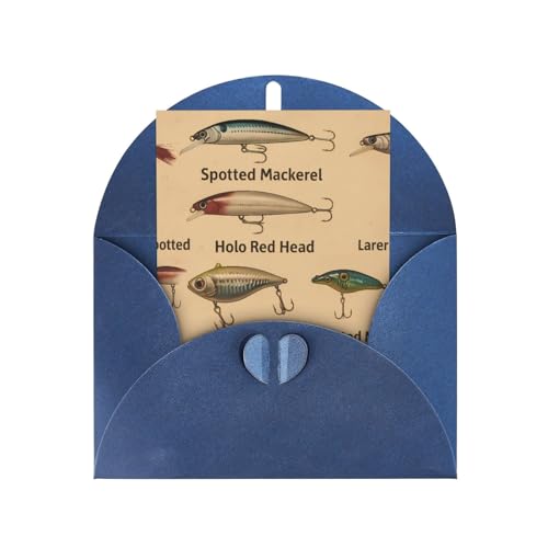 釣りルアーの種類知識 誕生日グリーティングカード 祝福ポストカード学生ギフトカードメッセージカード Blue