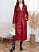 utcoco Womens Faux Leather Trench Coat Classic Lapel Button Down Maxi Jacket 2025 Stylish Overcoat (Small, Red)