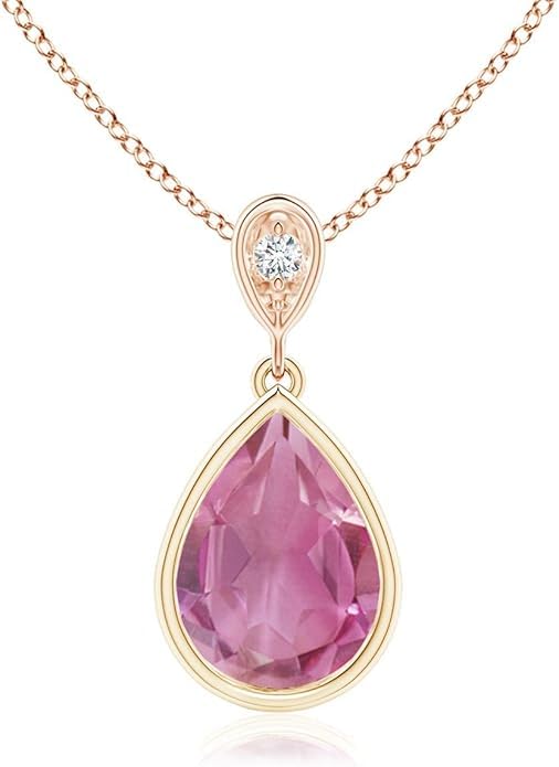 Angara Natural Pink Tourmaline Pendant...