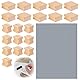 Pyuyan DIY-Stempel, 20 PCS Blanko-Stempelhalter aus Hartholz für Lasergravur, mit Grauem Stempelbogen Aus Gummi, 2cm /4cm