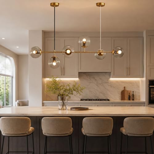 Lámpara colgante de luz variable LED E27 de seis luces ajustables 5