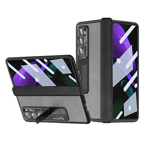 Coque Samsung Galaxy Z Fold 2 5G en cuir avec charnière blanc