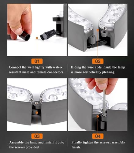 Anillo de luces solares IP65 para iluminar troncos sin cables ni enchufes 8