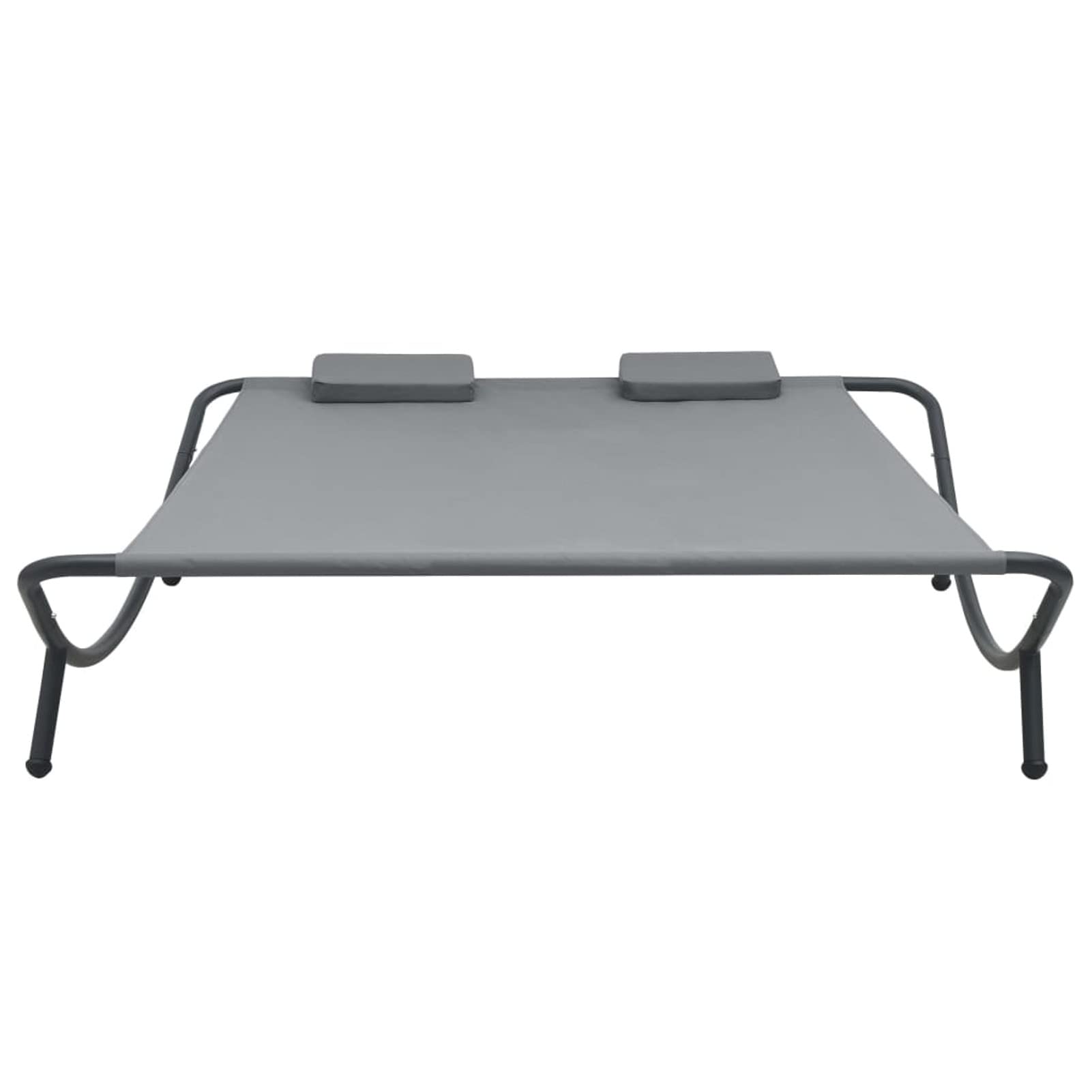 Gecheer Lettino da giardino, matrimoniale, per esterni, per 2 persone, lettino da giardino, letto matrimoniale, sedia a sdraio, in tessuto antracite